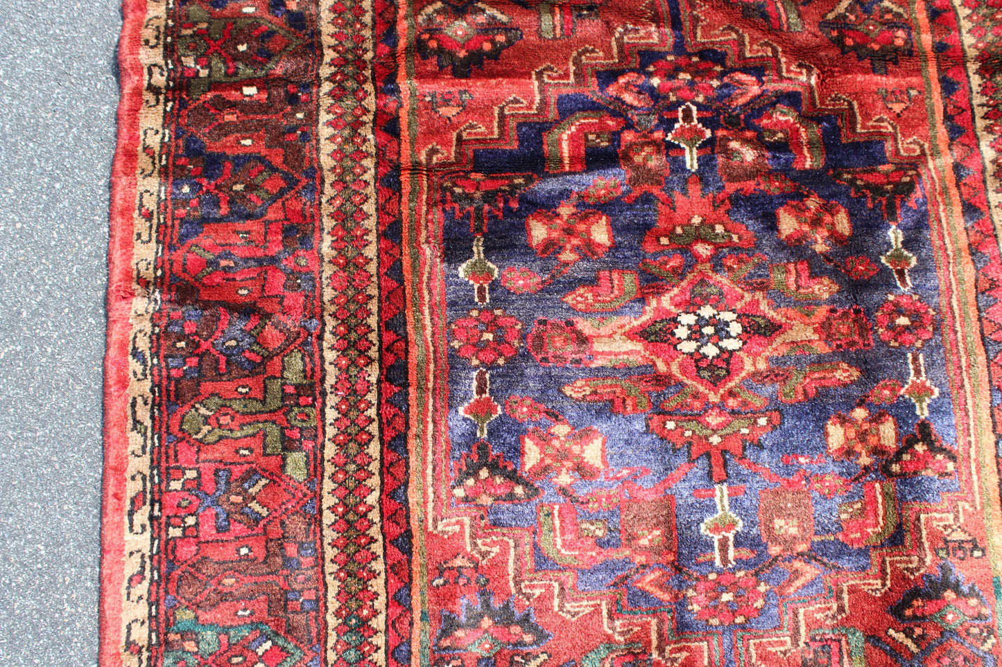 Pink Blue 4x8  Vintage Rug | Tribal Oriental Persian Rug | Kazak Bohemian Rug | Handmade Rug