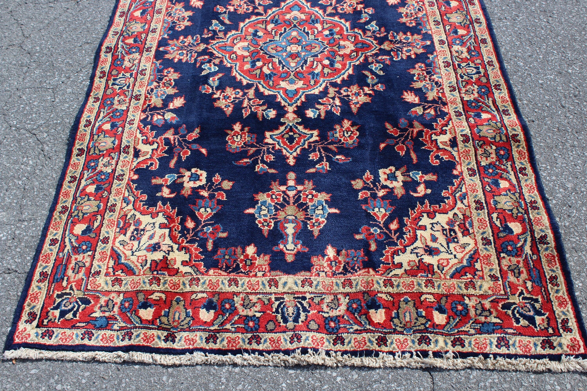 Red 4x7 Vintage Rug | Tribal Oriental Persian Rug | Kazak Bohemian Rug | Handmade Rug