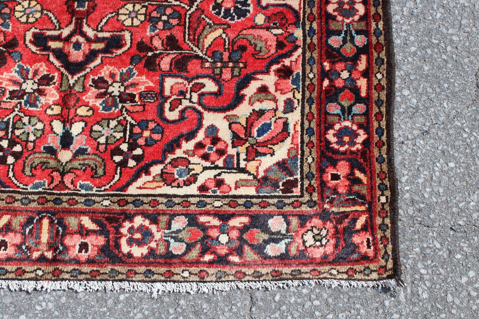 Orange Blue 4x5  Vintage Rug | Tribal Oriental Persian Rug | Kazak Bohemian Rug | Handmade Rug