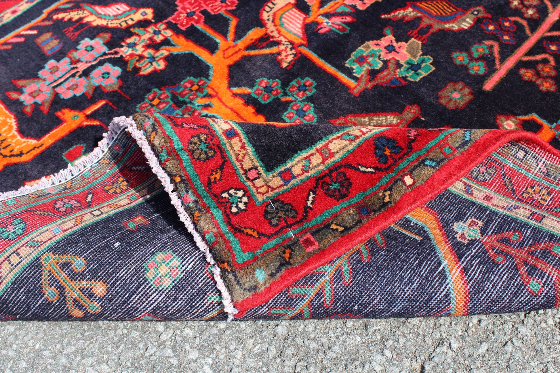 Blue Pink 3x6  Vintage Rug | Tribal Oriental Persian Rug | Kazak Bohemian Rug | Handmade Rug