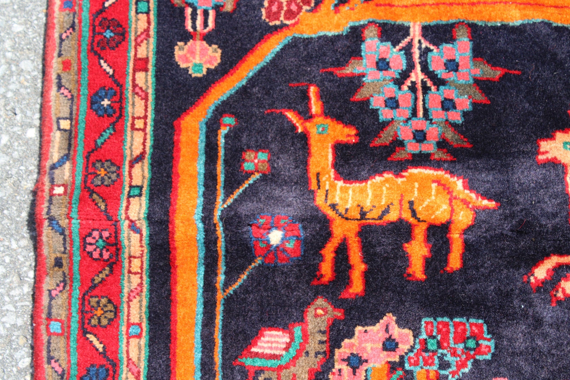 Blue Pink 3x6  Vintage Rug | Tribal Oriental Persian Rug | Kazak Bohemian Rug | Handmade Rug