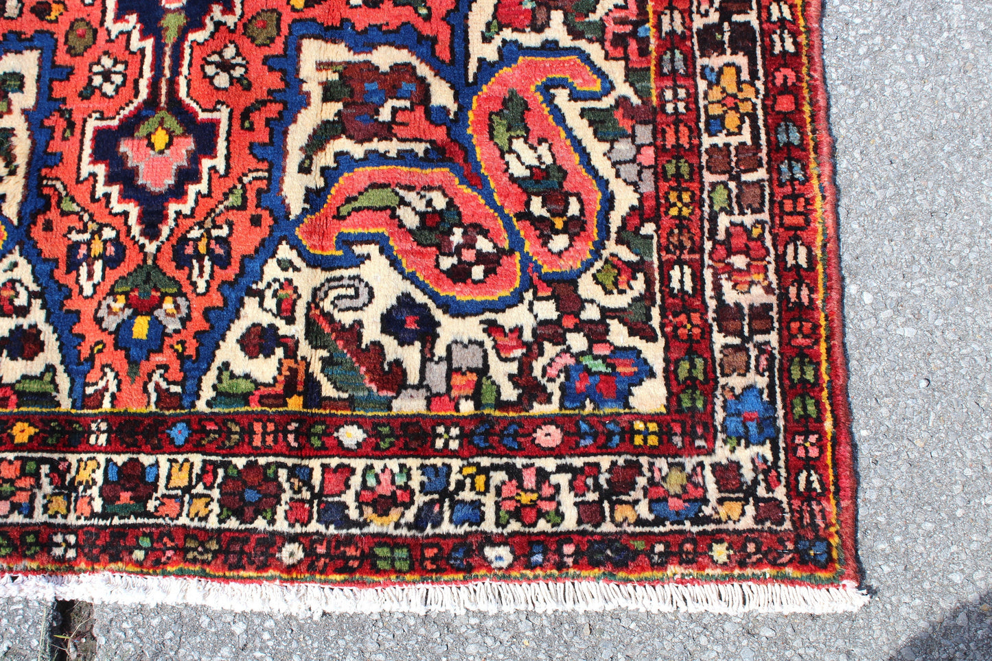 Pink Blue 4x6  Vintage Rug | Tribal Oriental Persian Rug | Kazak Bohemian Rug | Handmade Rug