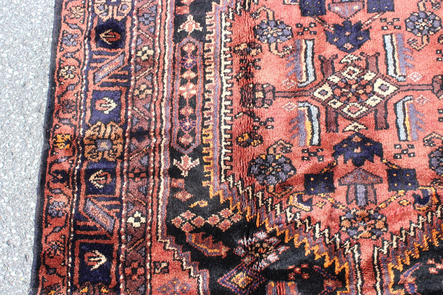 Blue Pink 5x8  Vintage Rug | Tribal Oriental Persian Rug | Kazak Bohemian Rug | Handmade Rug