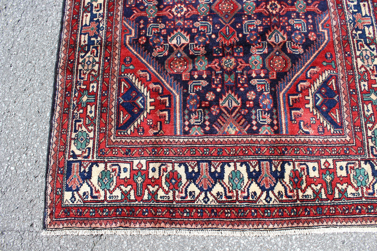 Red 4x9 Vintage Rug | Tribal Oriental Persian Rug | Kazak Bohemian Rug | Handmade Rug
