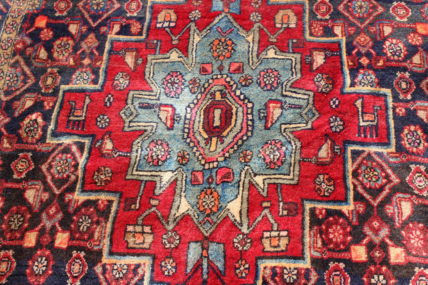 Red  4x6 Vintage Rug | Tribal Oriental Persian Rug | Kazak Bohemian Rug | Handmade Rug