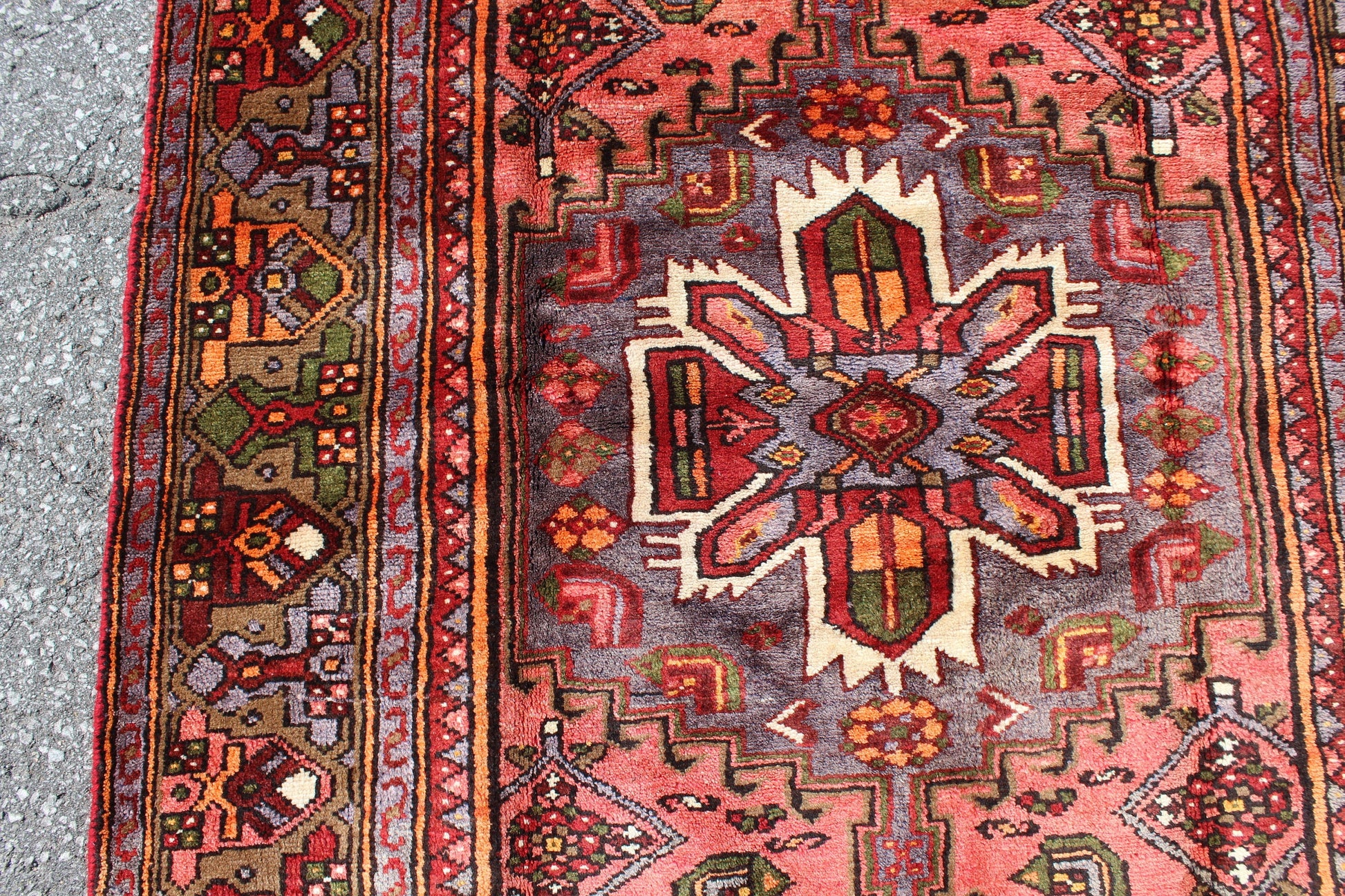 Red 4x7 Vintage Rug | Tribal Oriental Persian Rug | Kazak Bohemian Rug | Handmade Rug