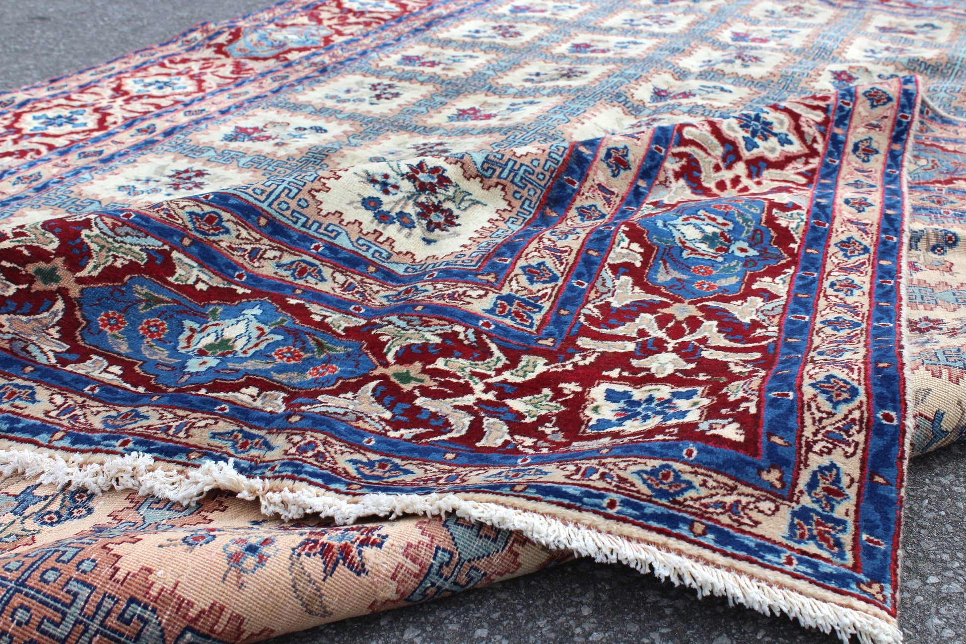 Red Blue 7x10 Vintage Rug | Tribal Oriental Persian Rug | Kazak Bohemian Rug | Handmade Rug