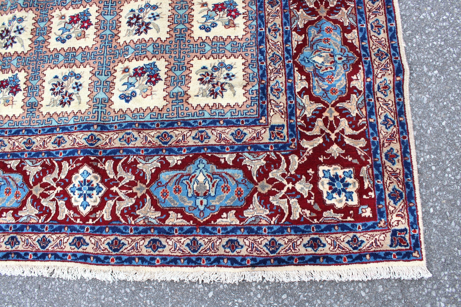 Red Blue 8x11 Vintage Rug | Tribal Oriental Persian Bohemian Handmade Rug