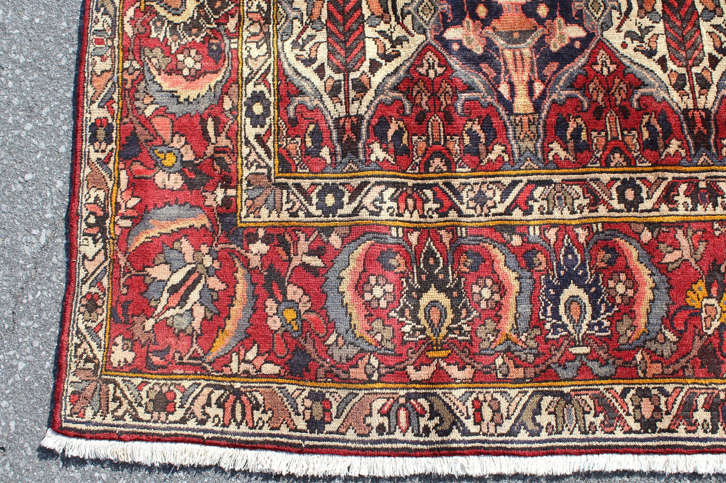 Red Blue 7x11 Vintage Rug | Tribal Oriental Persian Rug | Kazak Bohemian Rug | Handmade Rug