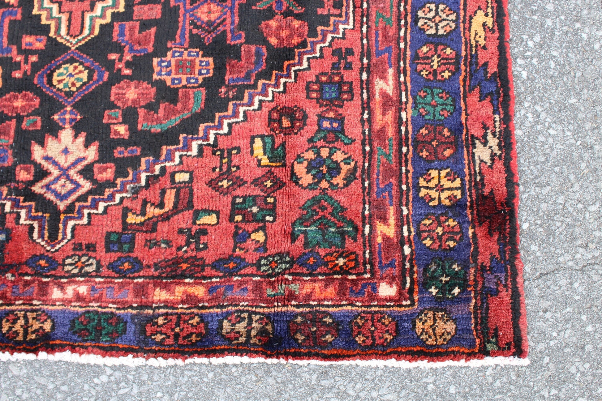 Red Black 4x7 Vintage Rug | Tribal Oriental Persian Rug | Kazak Bohemian Rug | Handmade Rug6