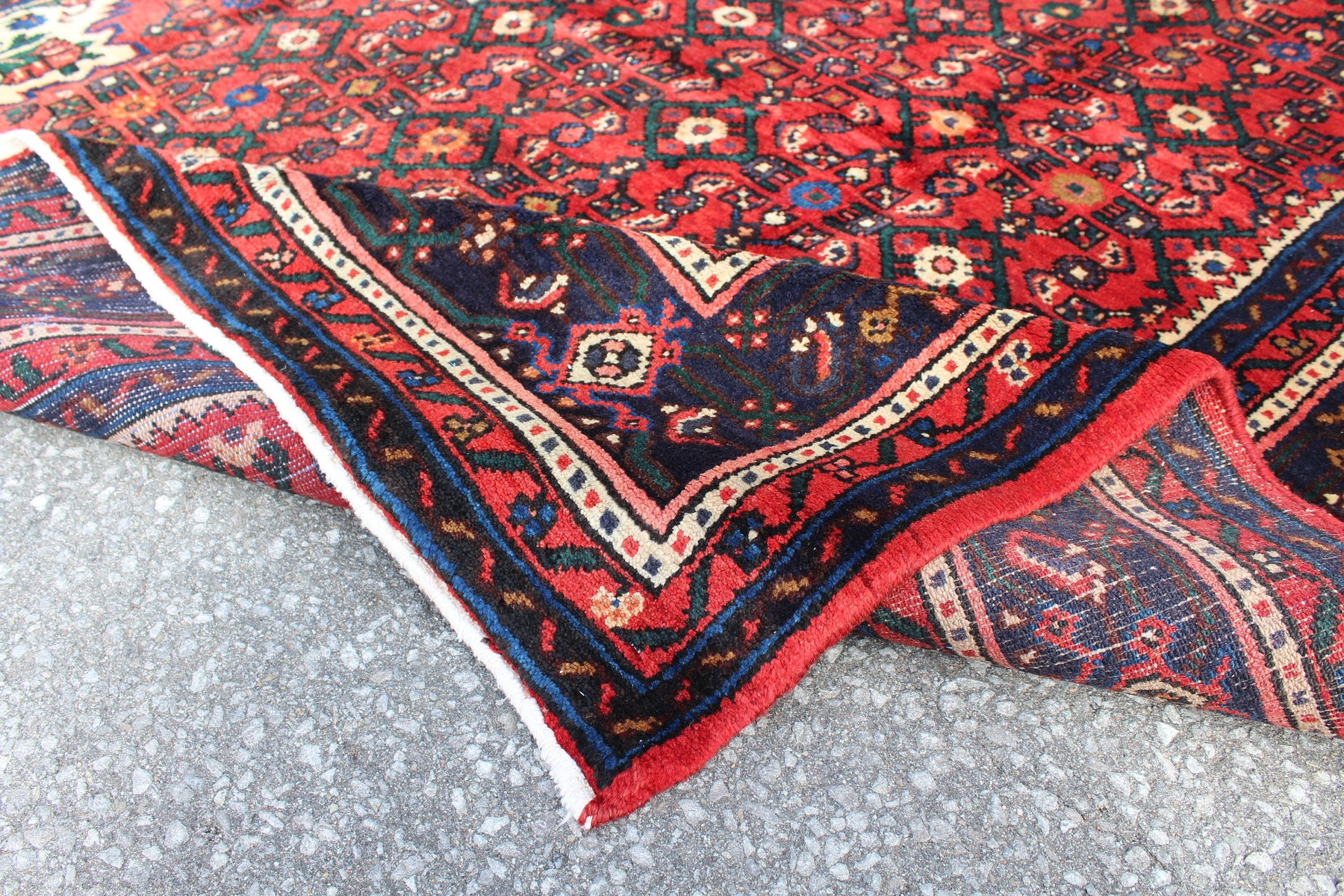 Red 5x10 Vintage Rug | Tribal Oriental Persian Rug | Kazak Bohemian Rug | Handmade Rug