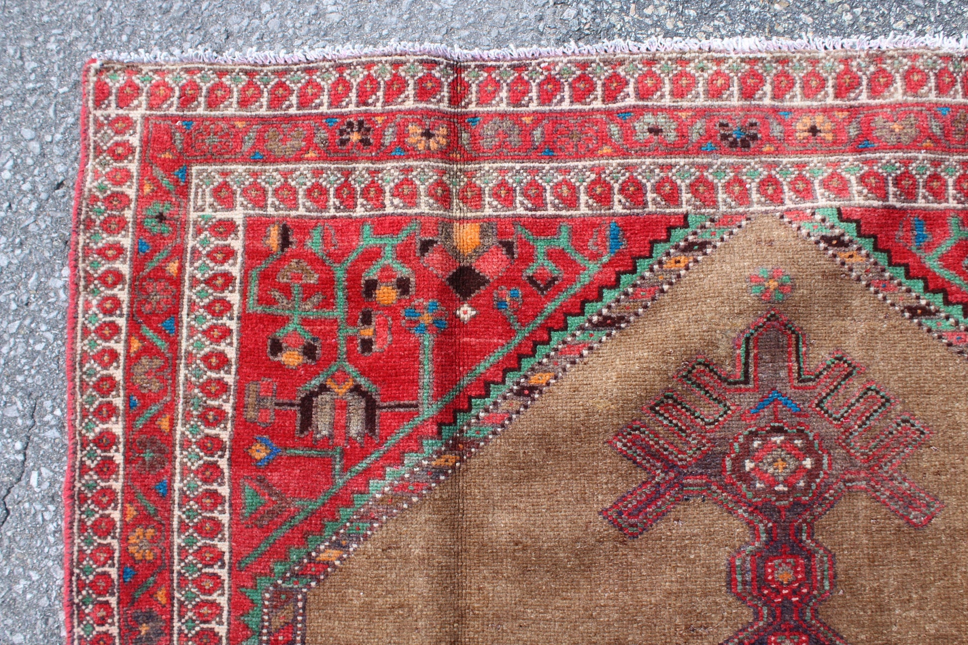 Red Blue 4x7 Vintage Rug | Tribal Oriental Persian Rug | Kazak Bohemian Rug | Handmade Rug