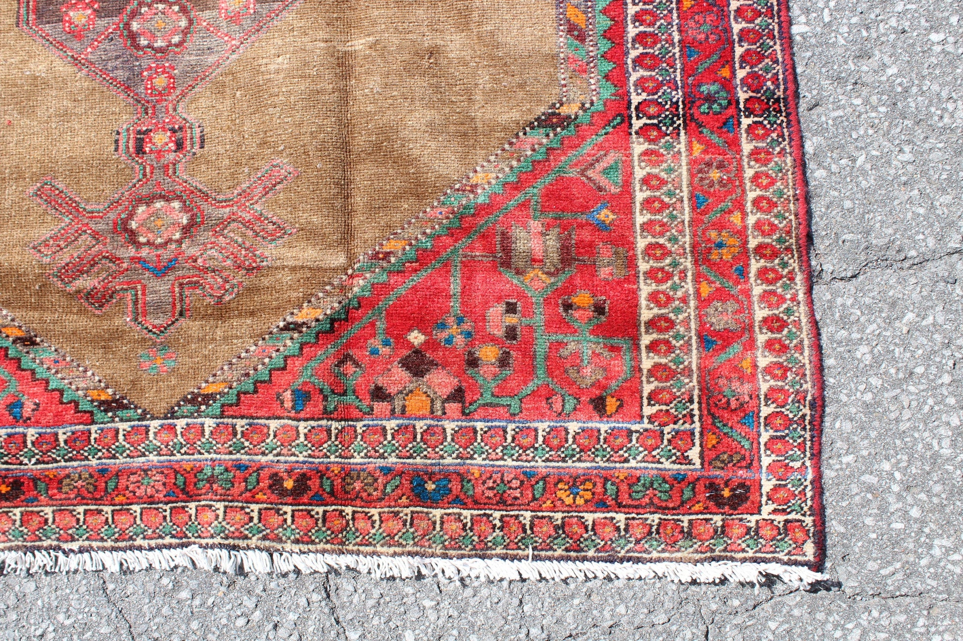 Red Blue 4x7 Vintage Rug | Tribal Oriental Persian Rug | Kazak Bohemian Rug | Handmade Rug
