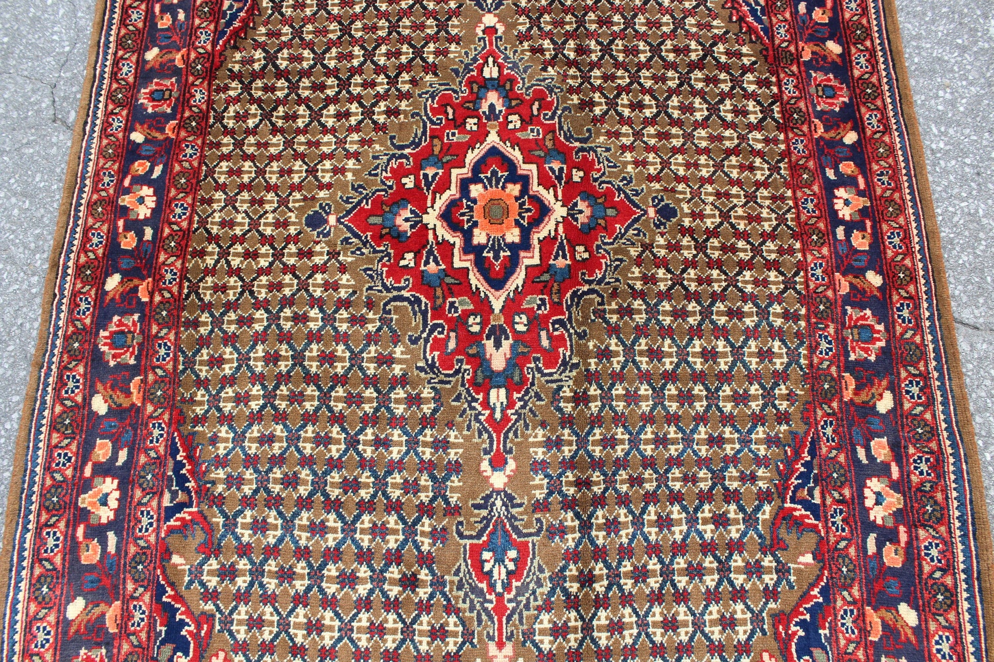 Red 4x8 Vintage Rug | Tribal Oriental Persian Rug | Kazak Bohemian Rug | Handmade Rug
