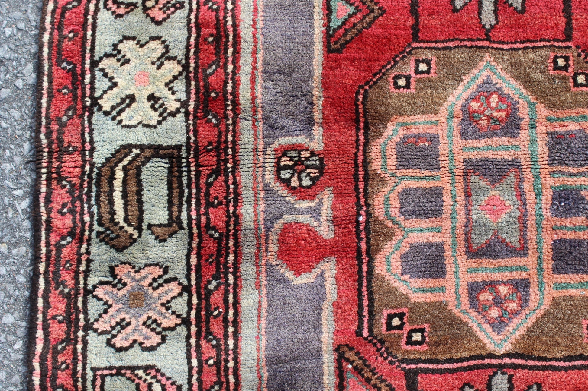Orange Blue 3x6  Vintage Rug | Tribal Oriental Persian Rug | Kazak Bohemian Rug | Handmade Rug