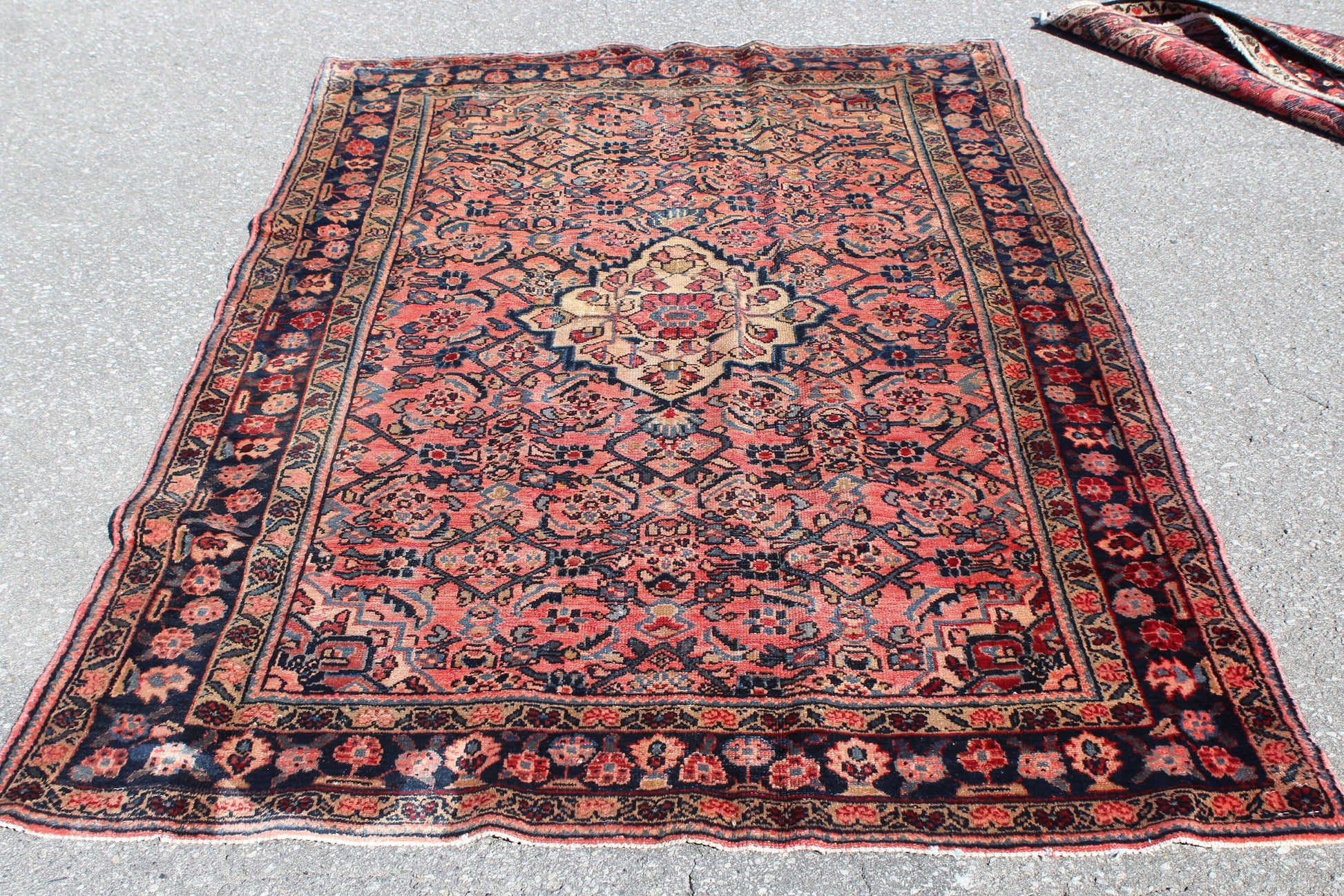 Pink Blue 4x7 Vintage Rug | Tribal Oriental Persian Rug | Kazak Bohemian Rug | Handmade Rug6