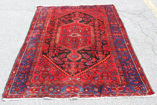 Red Purple 4x6 Vintage Rug | Tribal Oriental Persian Rug | Kazak Bohemian Rug | Handmade Rug6