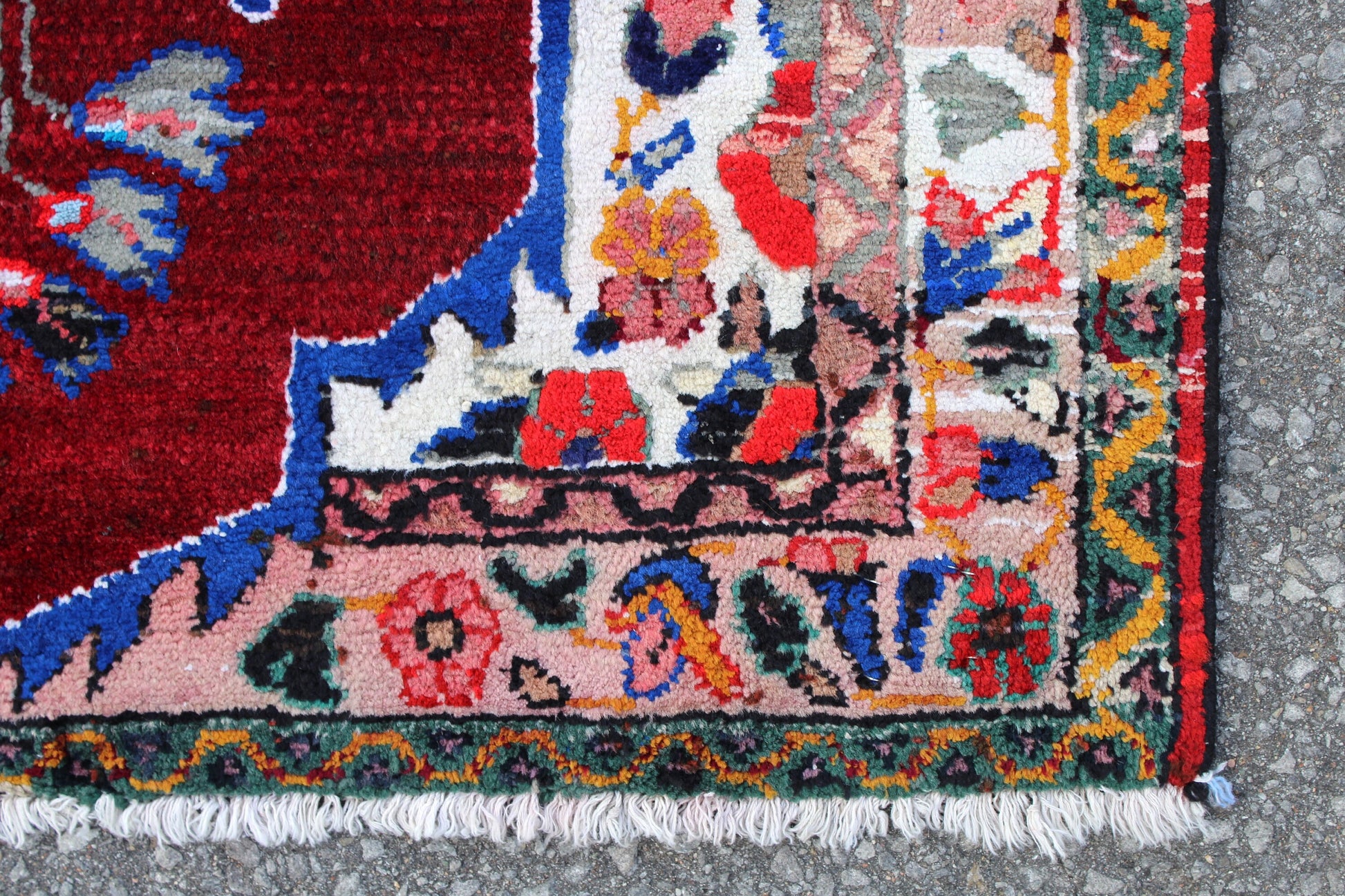Red Beige 3x4 Vintage Rug | Tribal Oriental Persian Rug | Kazak Bohemian Rug | Handmade Rug