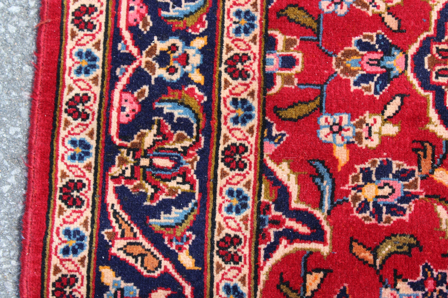 Red Blue 3x5 Vintage Tribal One of a Kind Rug