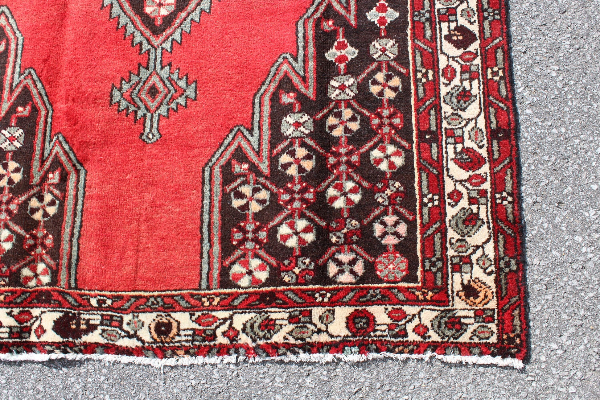 Red Blue 4x10 Vintage Rug | Tribal Oriental Persian Rug | Kazak Bohemian Rug | Handmade Rug6