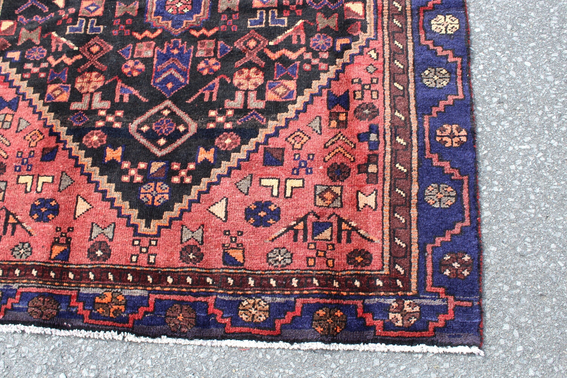Red 4x7 Vintage Rug | Tribal Oriental Persian Rug | Kazak Bohemian Rug | Handmade Rug