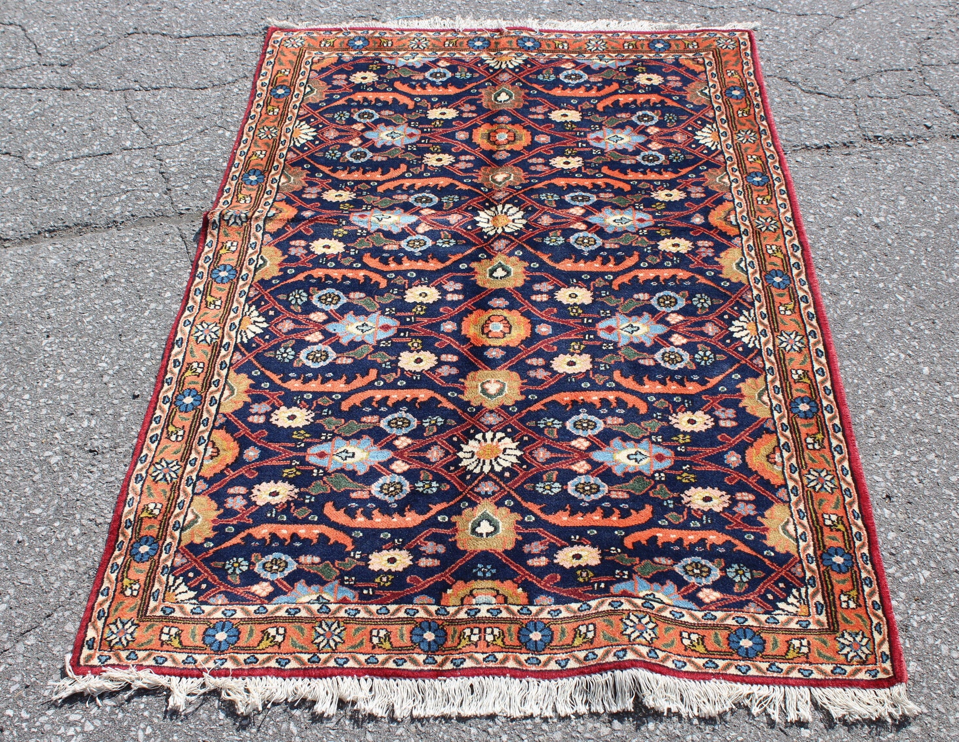 Red 3x5 Vintage Rug | Tribal Oriental Persian Rug | Kazak Bohemian Rug | Handmade Rug