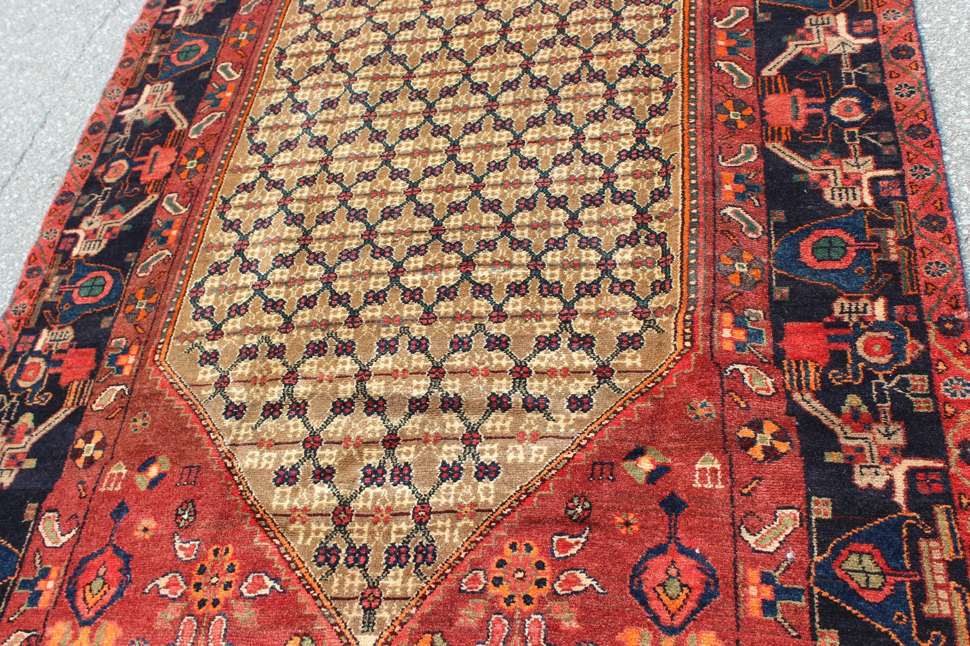Red Black 5x8 Vintage Rug | Tribal Oriental Persian Rug | Kazak Bohemian Rug | Handmade Rug