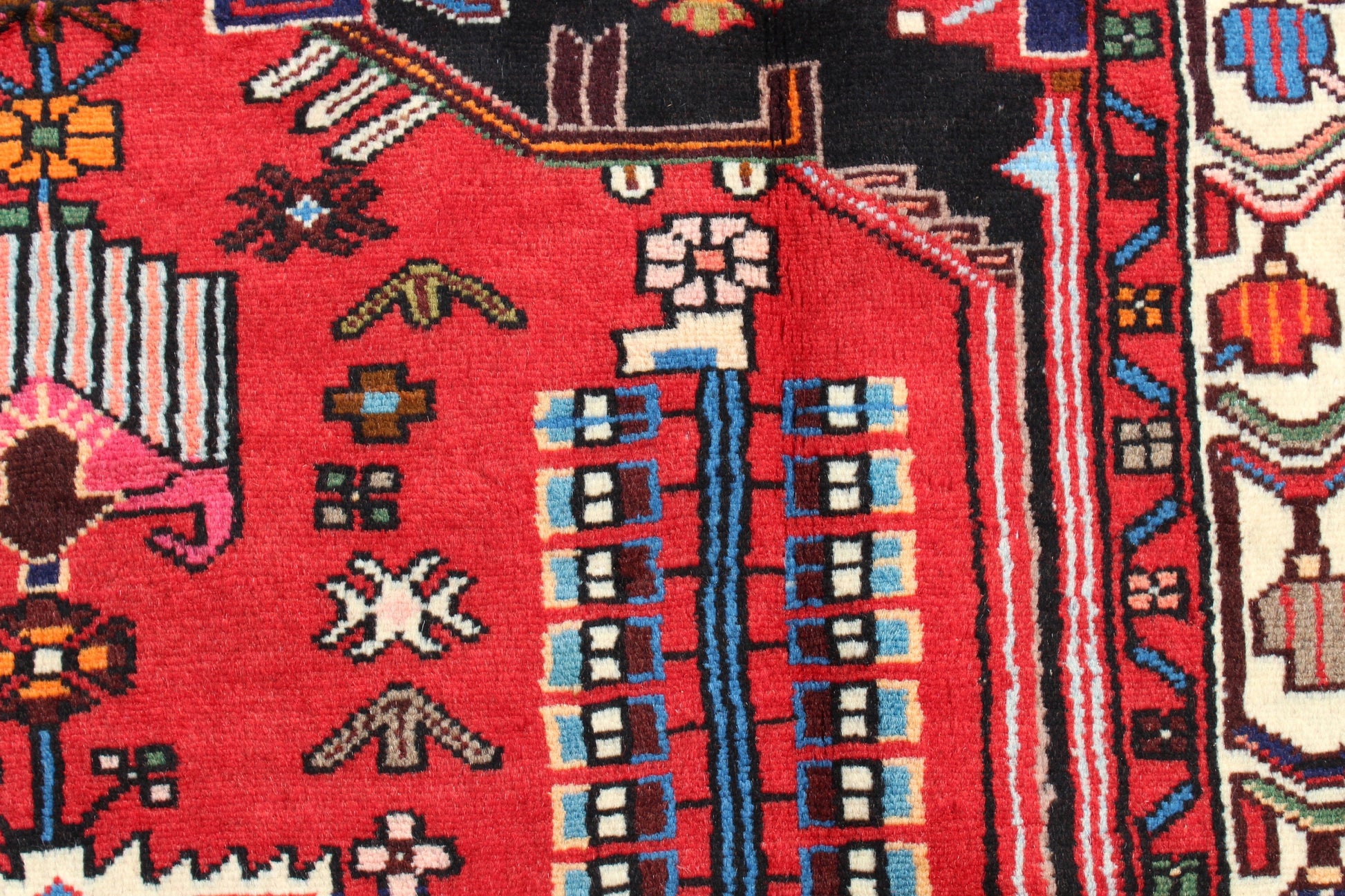 Red 4x7 Vintage Rug | Tribal Oriental Persian Rug | Kazak Bohemian Rug | Handmade Rug