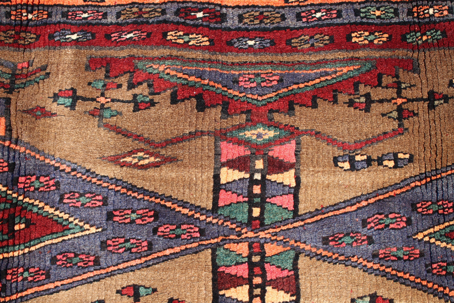 Red Brown 4x7 Vintage Tribal Hand Knotted Rug