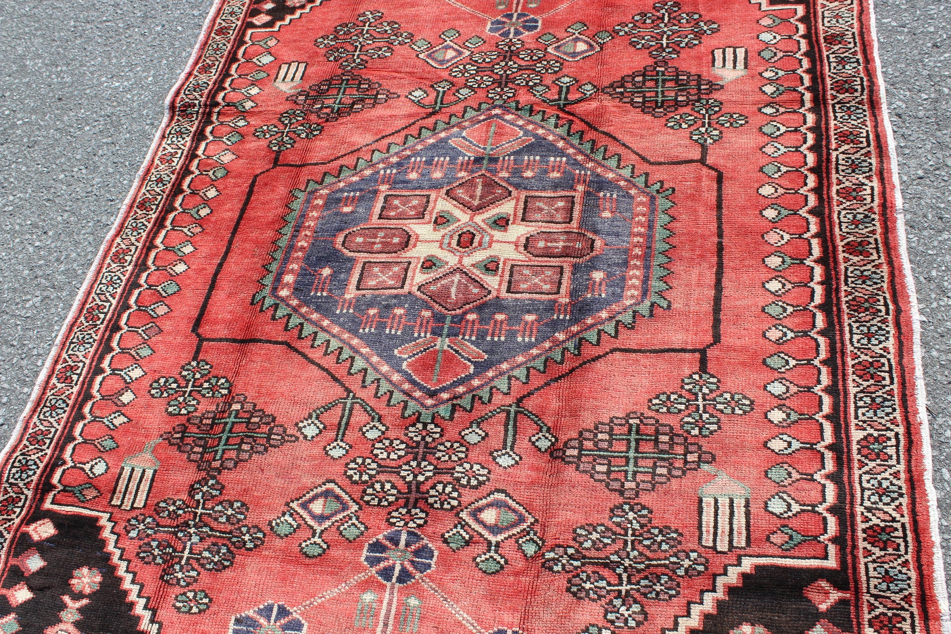 Pink Black 4x6 Vintage Rug | Tribal Oriental Persian Rug | Kazak Bohemian Rug | Handmade Rug6