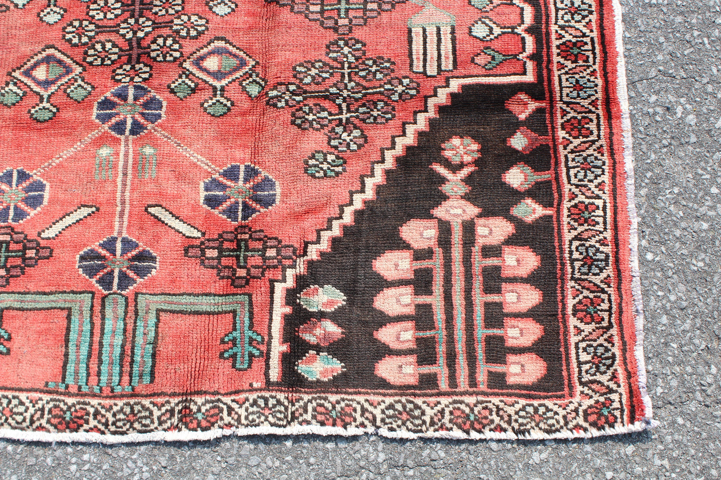 Pink Black 4x6 Vintage Rug | Tribal Oriental Persian Rug | Kazak Bohemian Rug | Handmade Rug6