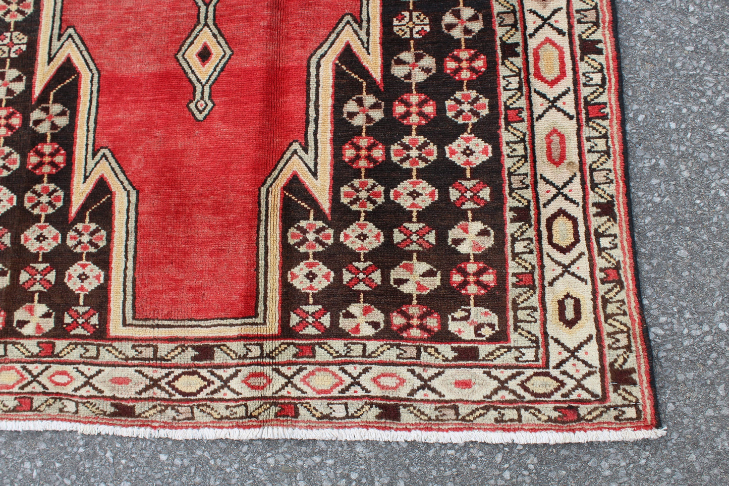 Pink Black 4x6 Vintage Rug | Tribal Oriental Persian Rug | Kazak Bohemian Rug | Handmade Rug
