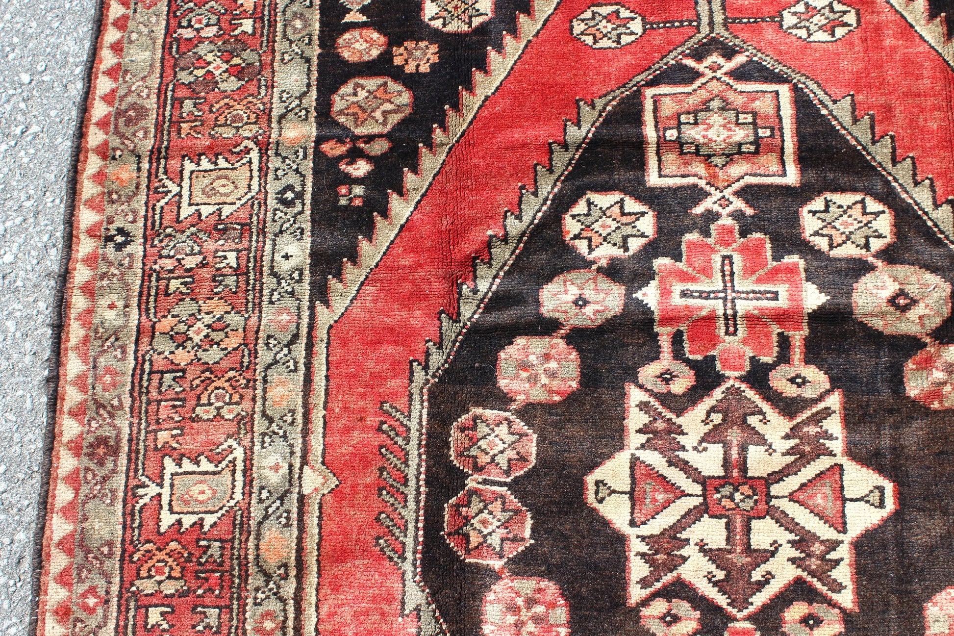 Red Blue 5x7 Vintage Rug | Tribal Oriental Persian Rug | Kazak Bohemian Rug | Handmade Rug
