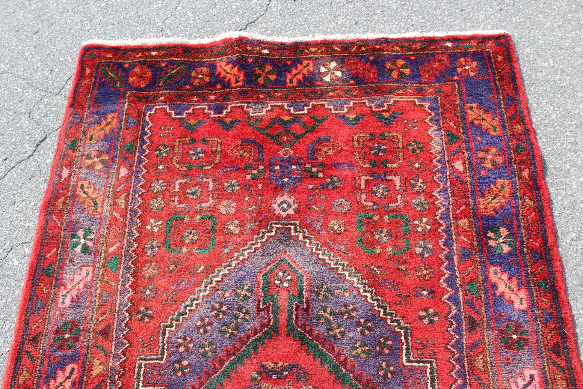 Red Persian Style 4x7 Vintage Hand Knotted Area Rug