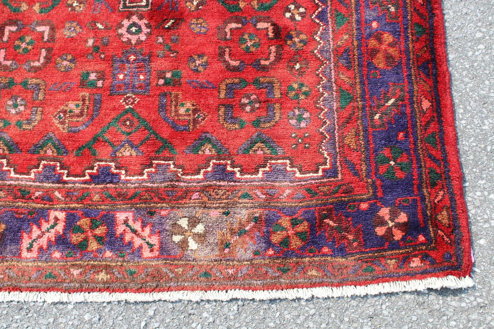 Red Persian Style 4x7 Vintage Hand Knotted Area Rug