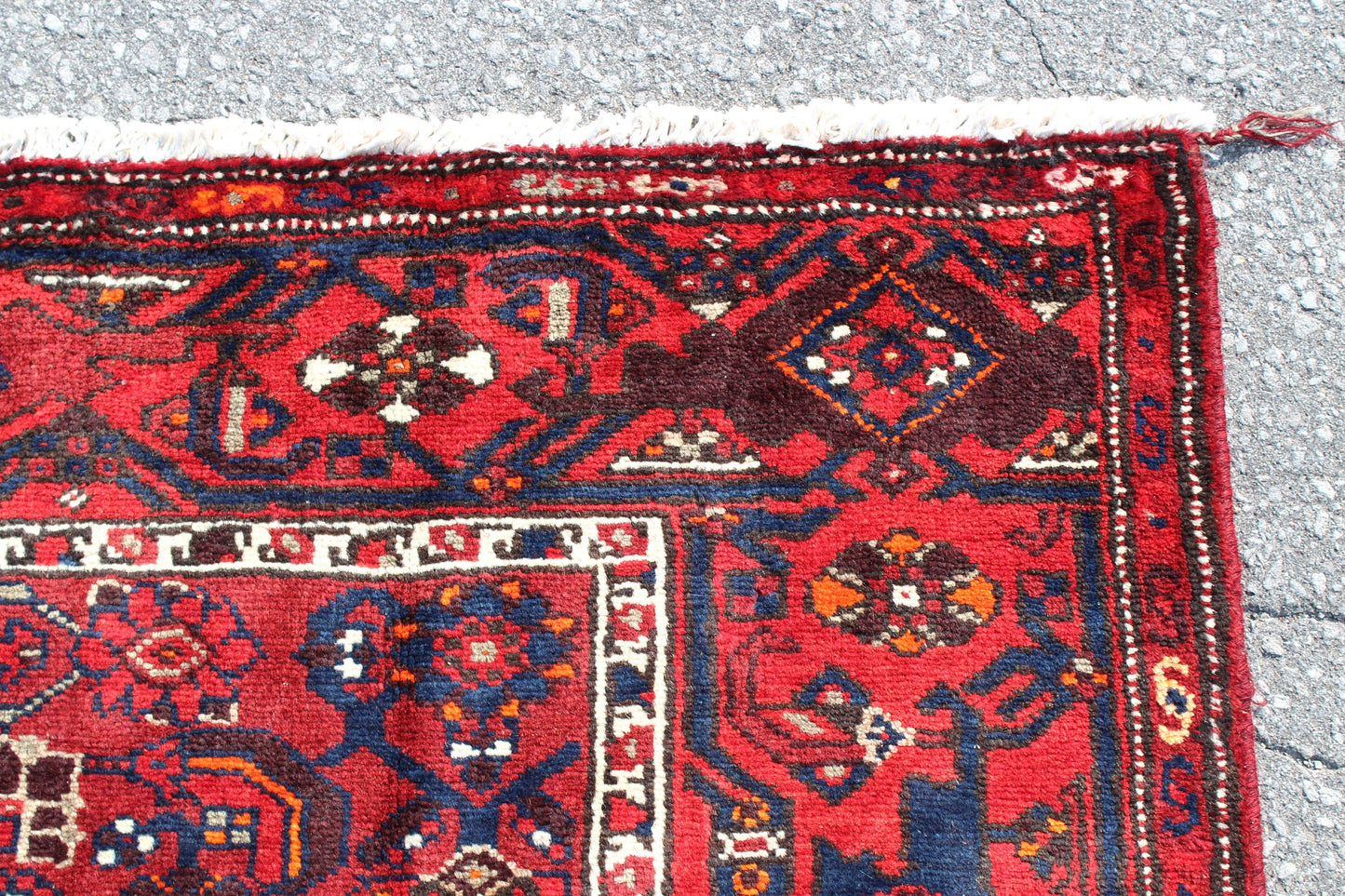 Bright Red 4x7 Vintage Tribal Persian Style Handmade Wool Rug