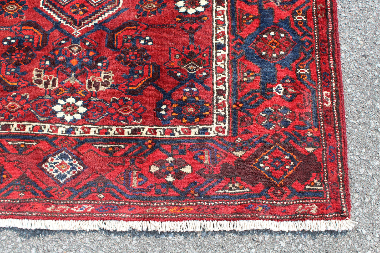 Bright Red 4x7 Vintage Tribal Persian Style Handmade Wool Rug