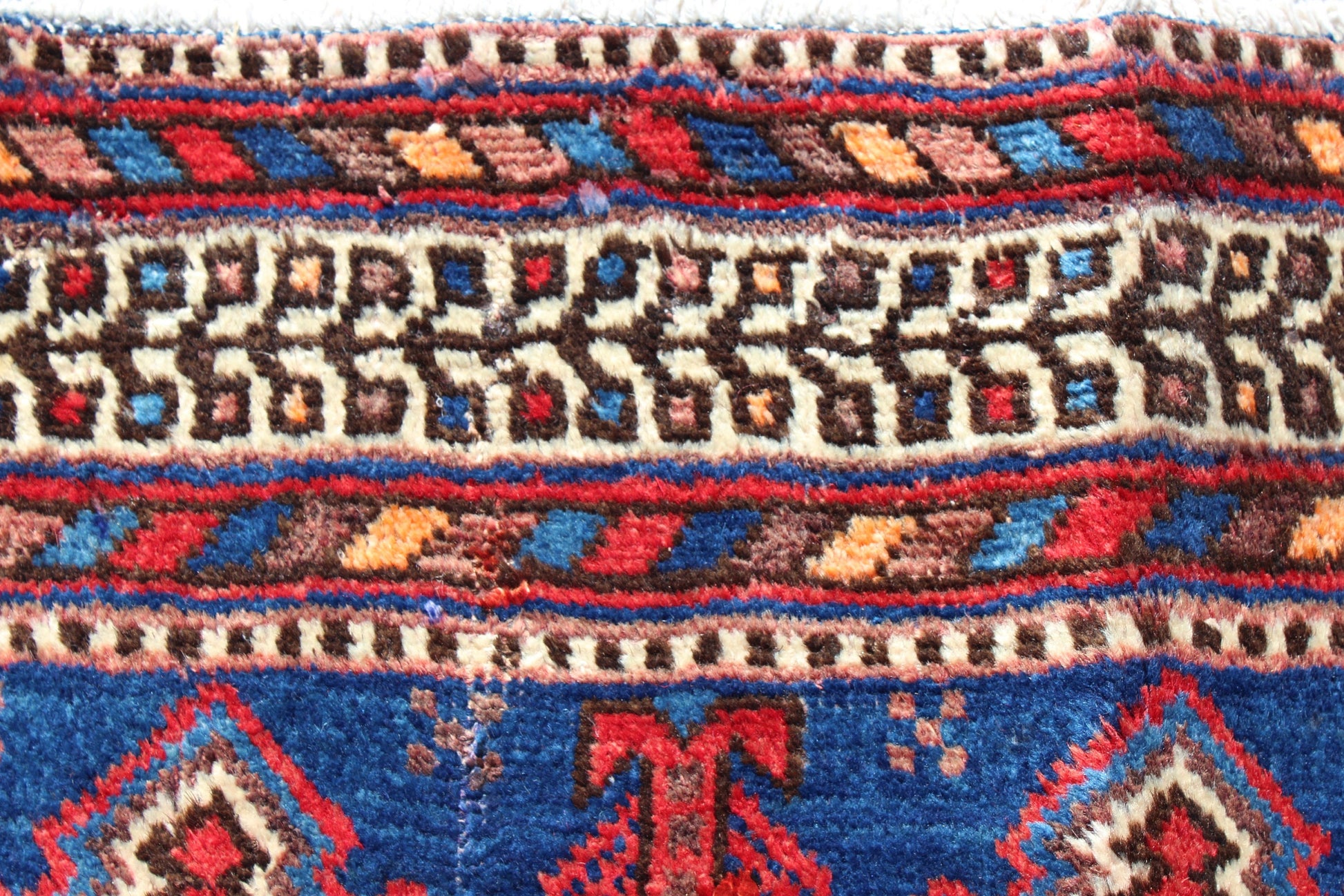 Red Blue 5x7  Vintage Rug | Tribal Oriental Persian Rug | Kazak Bohemian Rug | Handmade Rug | One of a Kind Rug