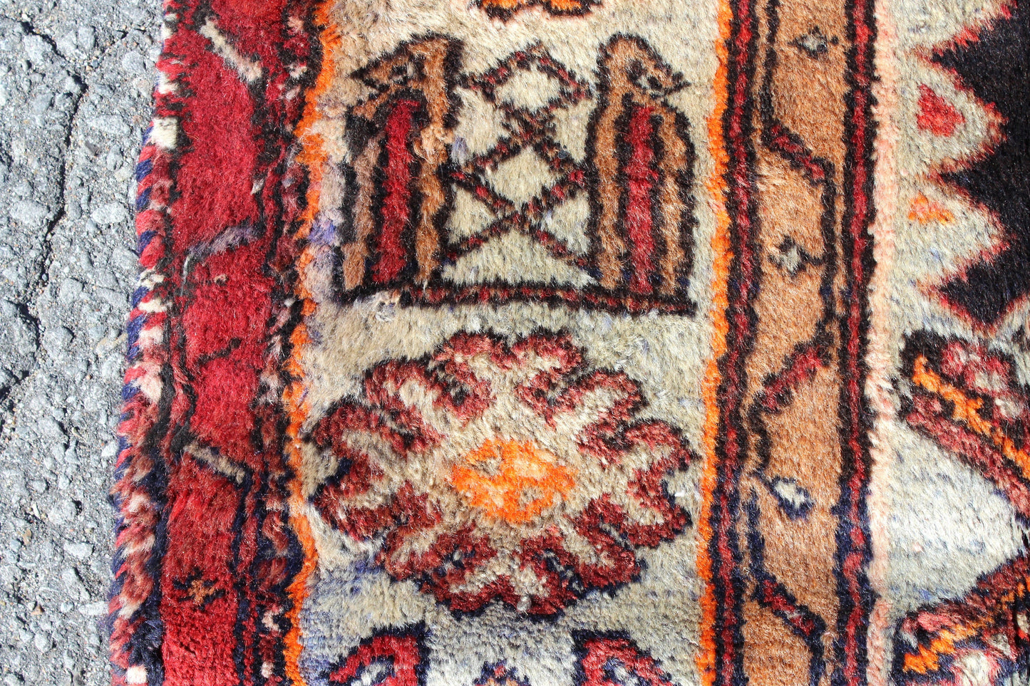 Pink Black 4x7  Vintage Rug | Tribal Oriental Persian Rug | Kazak Bohemian Rug | Handmade Rug