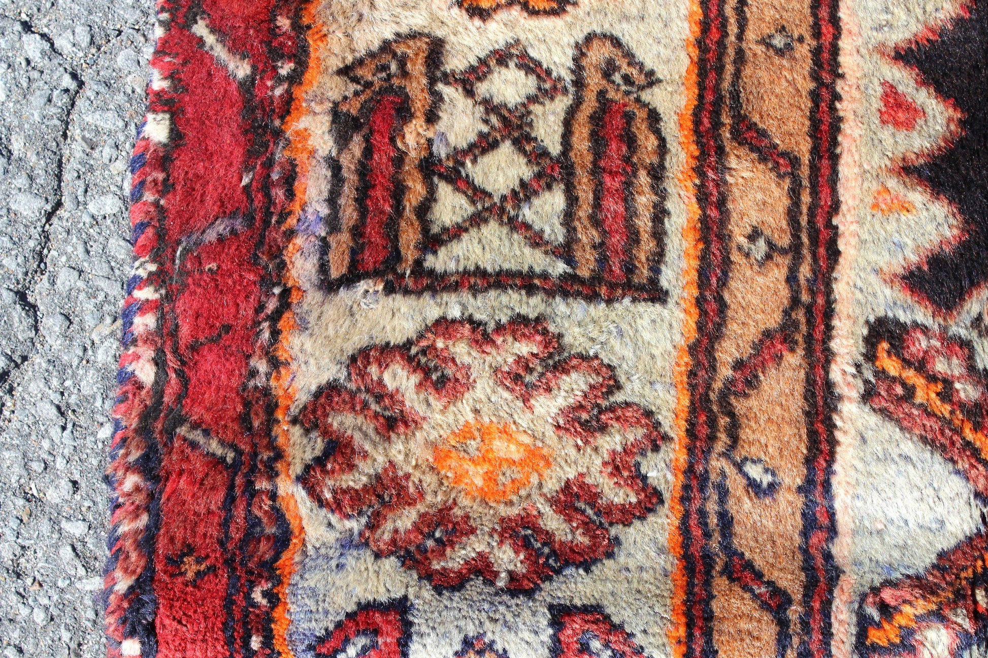 Pink Black 4x7  Vintage Rug | Tribal Oriental Persian Rug | Kazak Bohemian Rug | Handmade Rug
