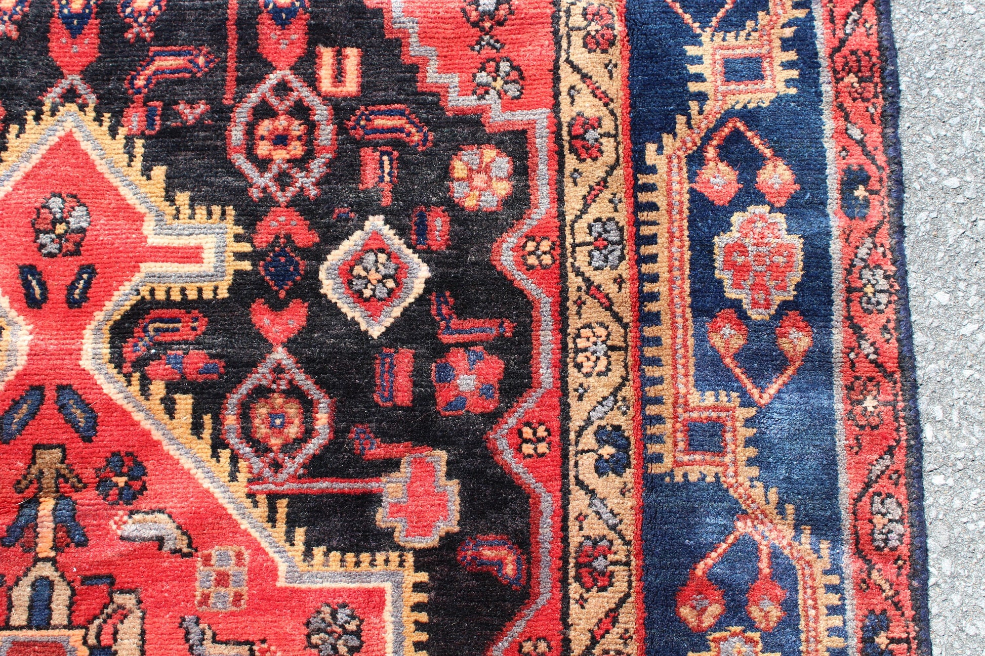 Red 4x8 Vintage Long Pink Rug | Handmade Tribal Turkish Rug