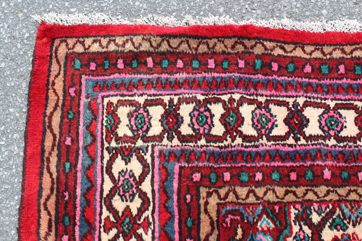 Bright Red 7x10 Oriental Persian Rug | Bold Handmade Vintage