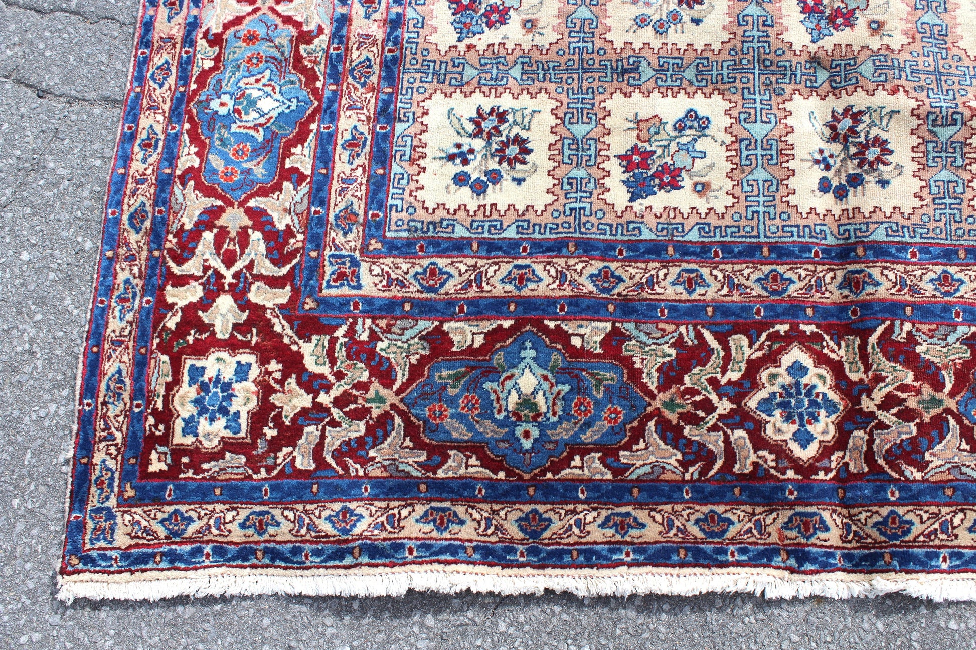 Red Blue 7x10 Vintage Rug | Tribal Oriental Persian Rug | Kazak Bohemian Rug | Handmade Rug