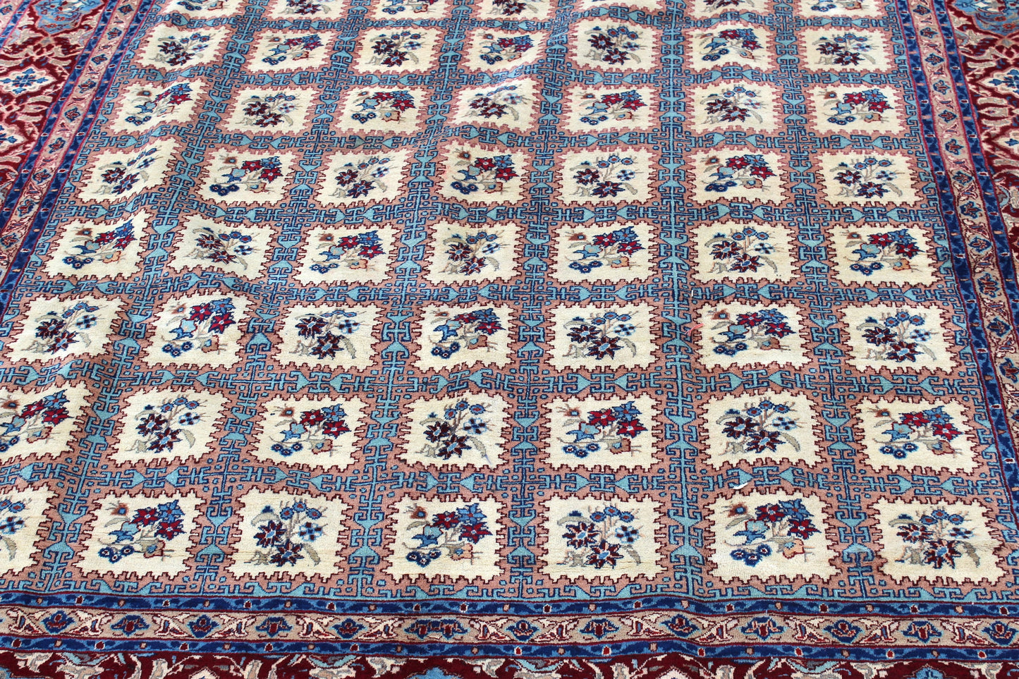 Red Blue 8x11 Vintage Rug | Tribal Oriental Persian Bohemian Handmade Rug